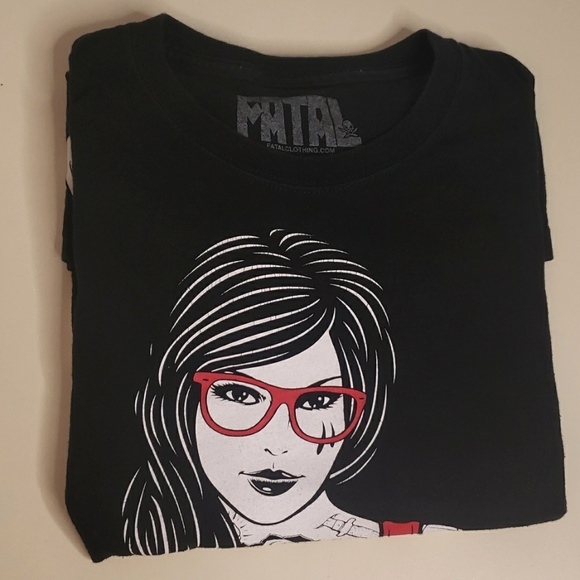 Fatal Black Graphic Tee Shirt Sz Lg - Picture 6 of 6